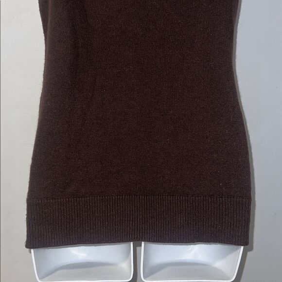 URBAN BEHAVIOR Vintage Brown Angora Blend Button Up Seater Vest-M - Picture 6 of 7